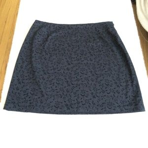 Vintage AT Denim Velvet Design Black Stretch Mini Skirt - Sz 12